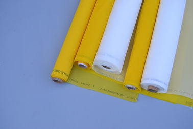 China 100% Polyester-materielle Einzelfaden-Siebdruck-Maschen-weiße/Gelb-Farbe fournisseur