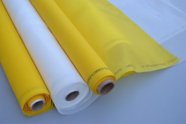 China Hochspannungs-weiße Polyester-Siebdruck-Druckmasche 250 280 Maschen-Einzelfaden fournisseur