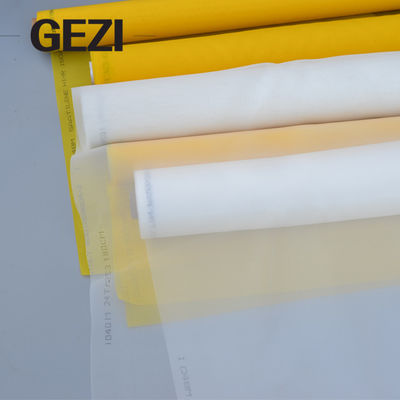 China Siebdruckanzugsmaschenhemd-Maschenzahl 10T-165T weiße/gelbe Siebdruckmasche fournisseur