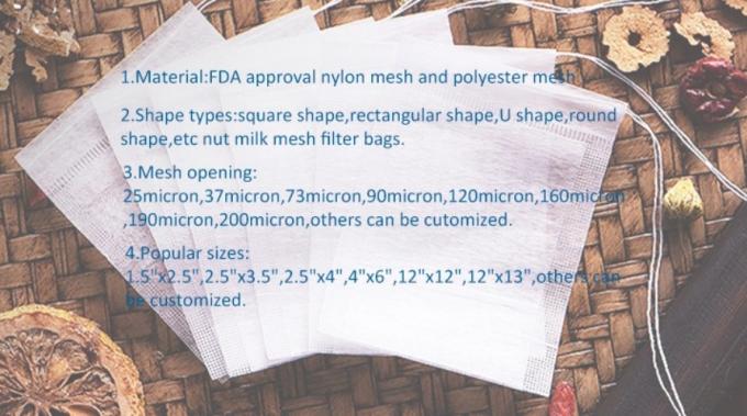25- des Verkaufs-Nahrungsmittelgrades 10*12 200micron Amazonas filter-Maschentasche des heißen Zollkaffeenussmilchgebrauches Nylon
