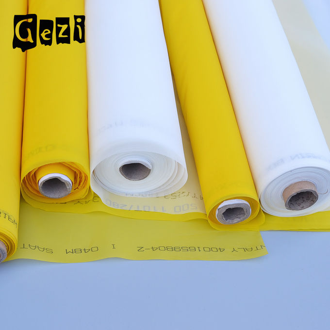 Leinwandbindungs-Polyester-Siebdruck-Masche, weiße gelbe Schirm-Gewebe-Masche